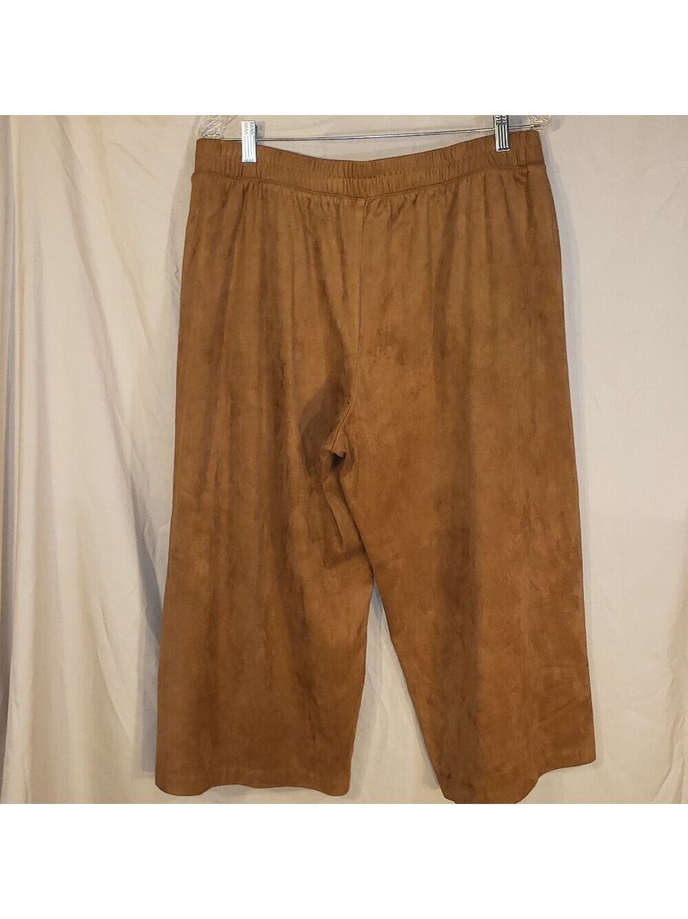 Chico's Brown Suede Wide Leg Cropped Pants Size 2 - Picture 3 of 4